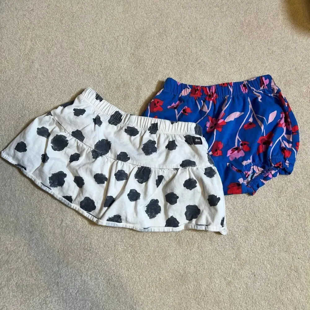 18-24M Tea Collection Bundle Polkadot Skort and Floral Bloomer Shorts